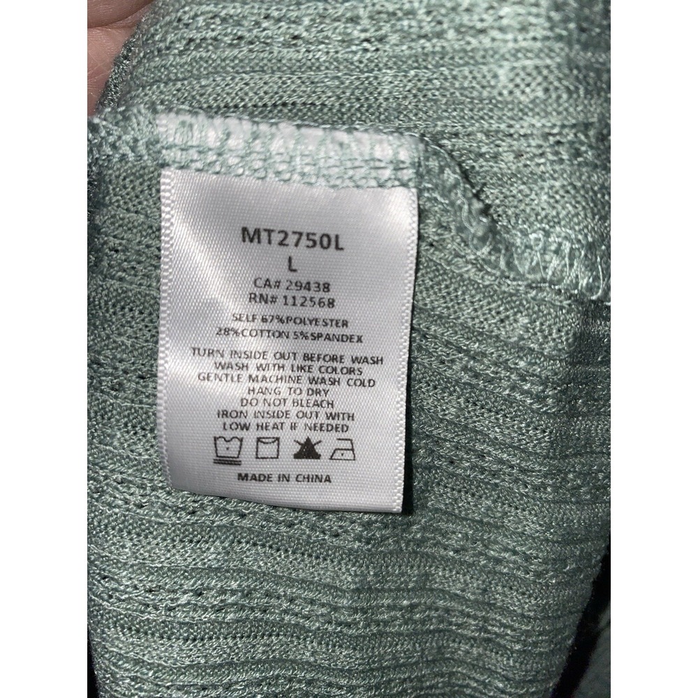 Miss Me Top Women Green Crochet V-Neck Long Sleeve Knotted Large  Stripe Western - Picture 8 of 8